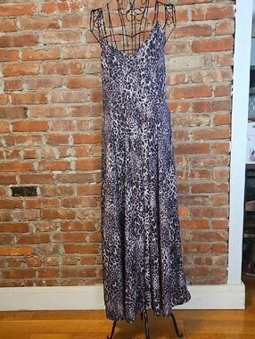 SHEIN  Black & Brown Leopard Print Maxi Slip Dress